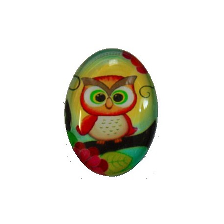 Camee ovaal 18x25mm uilen