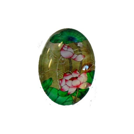 Camee ovaal 18x25mm zomerbloemen