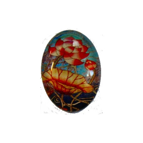Camee ovaal 18x25mm zomerbloemen