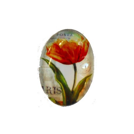Camee ovaal 18x25mm zomerbloemen