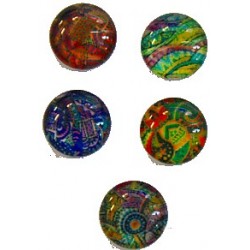 Camee 10mm rond kunst mix 5st.