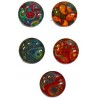Cabochon 10mm rond paisly kunst mix 5st.