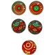 Camee 10mm rond figuren mix 5st.