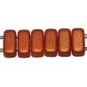 Two hole glaskraal 4x8mm goldshine red 25st.