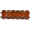Two hole glaskraal 4x8mm christal apricot 25st.