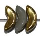 Boogkraal 6,25x14mm metallic goud/melkwit 10st.