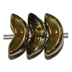 Boogkraal 6,25x14mm metallic goud/transp. 10st.