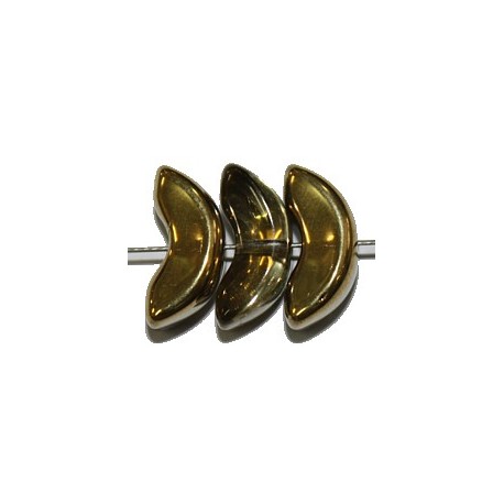 Boogkraal 6,25x14mm metallic goud/transp. 10st.