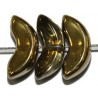 Boogkraal 6,25x14mm metallic goud/transp. 10st.