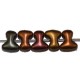 T-kraal 4x8mm mat goudbruin gemelleerd 50st.