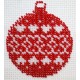 Borduurpakket kerstbal 7x8cm rood/wit