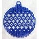 Borduurpakket kerstbal 7x8cm blauw/wit