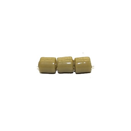 Glaskraal ton ca.10mm gat 3mm beige 25st.