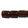 Glaskraal ton ca.10mm gat 3mm donker bruin 21st.
