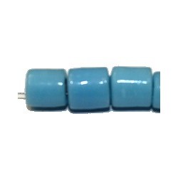 Glaskraal ton ca.10mm gat 3mm helder blauw 25st.