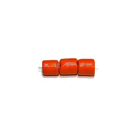 Glaskraal ton ca.10mm gat 3mm oranje 25st