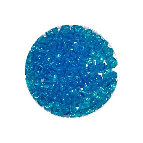 Brick bead 3x6mm transp. l.blauw 100st.