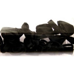 Satijnroosjes 10mm geheel zwart 10 stuks