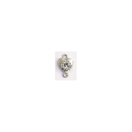 tussenstuk hart 16x11mm 4mm steen zilverkl.