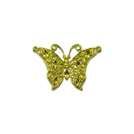 Hanger vlinder 30mm goudkl. voor 2+3mm simili