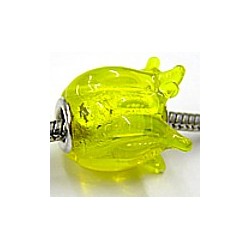 Pandorastyle kraal tulp 15mm geel p.st