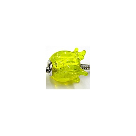 Pandorastyle kraal tulp 15mm geel p.st