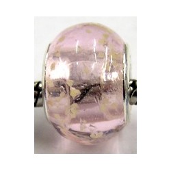 Pandorastyle kraal roze glow in the dark p.st