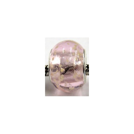 Pandorastyle kraal roze glow in the dark p.st