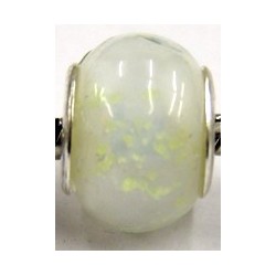 Pandorastyle kraal wit glow in the dark p.st