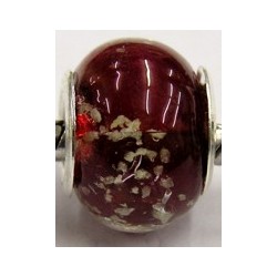 Pandorastyle kraal rood glow in the dark p.st