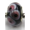 Pandorastylekraal 12mm zwart met rose/witte