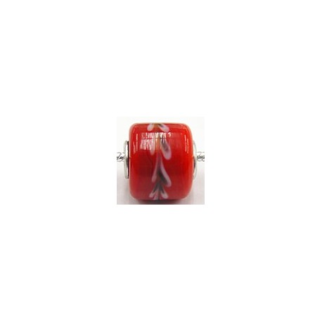 Pandorastyle 3mm gat rood zw/w band