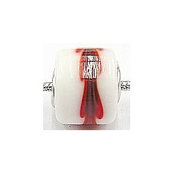 Pandorastyle 3mm gat wit/rode band