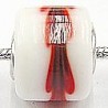Pandorastyle 3mm gat wit/rode band