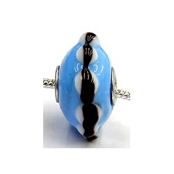 Pandorastyle 3mm gat blauw wit/zwart