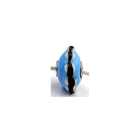 Pandorastyle 3mm gat blauw wit/zwart