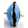 Pandorastyle 3mm gat blauw wit/zwart