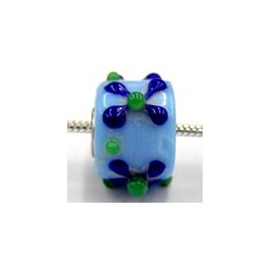 Pandorastyle 3mm gat blauw m. bloem