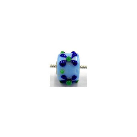 Pandorastyle 3mm gat blauw m. bloem