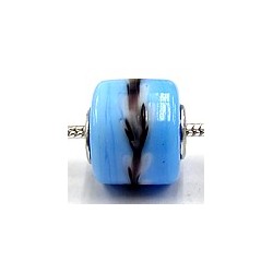 Pandorastyle 3mm gat blauw wit/zw.rand