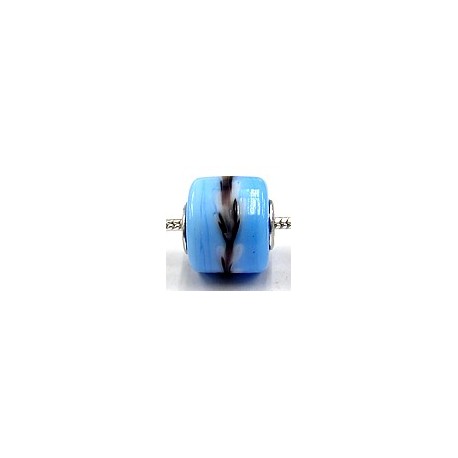 Pandorastyle 3mm gat blauw wit/zw.rand