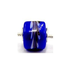 Pandorastyle 3mm gat blauw zwart/witte band