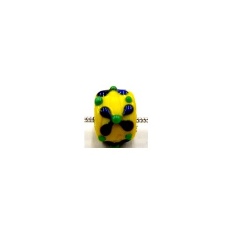 Pandorastyle 3mm gat geel met bloem