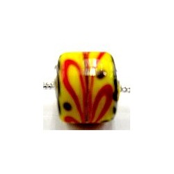 Pandorastyle 3mm gat geel met rood bewerkt