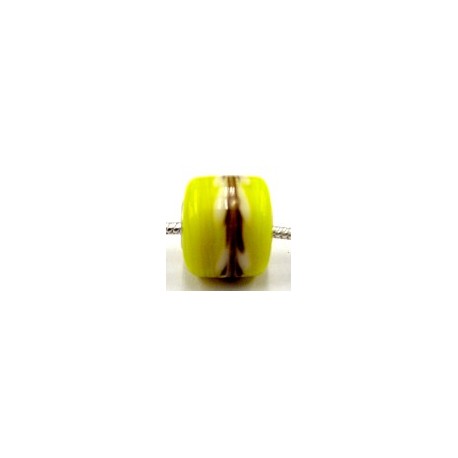 Pandorastyle 3mm gat geel wit/zwarte band