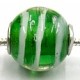 Pandorastyle kr. 3mm gat 15mm rond groen/wit