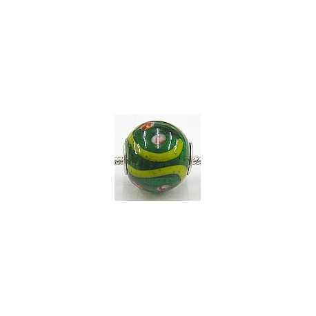 Pandorastyle kr. 3mm gat 15mm rond tr.groen/bewerk