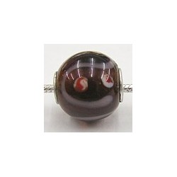 Pandorastyle kr. 3mm gat 15mm rond tr.d.bruin/bewe