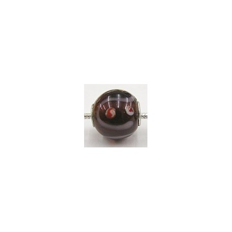 Pandorastyle kr. 3mm gat 15mm rond tr.d.bruin/bewe