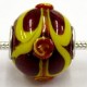 Pandorastyle kr. 3mm gat 15mm rond tr.roodbruin/ge